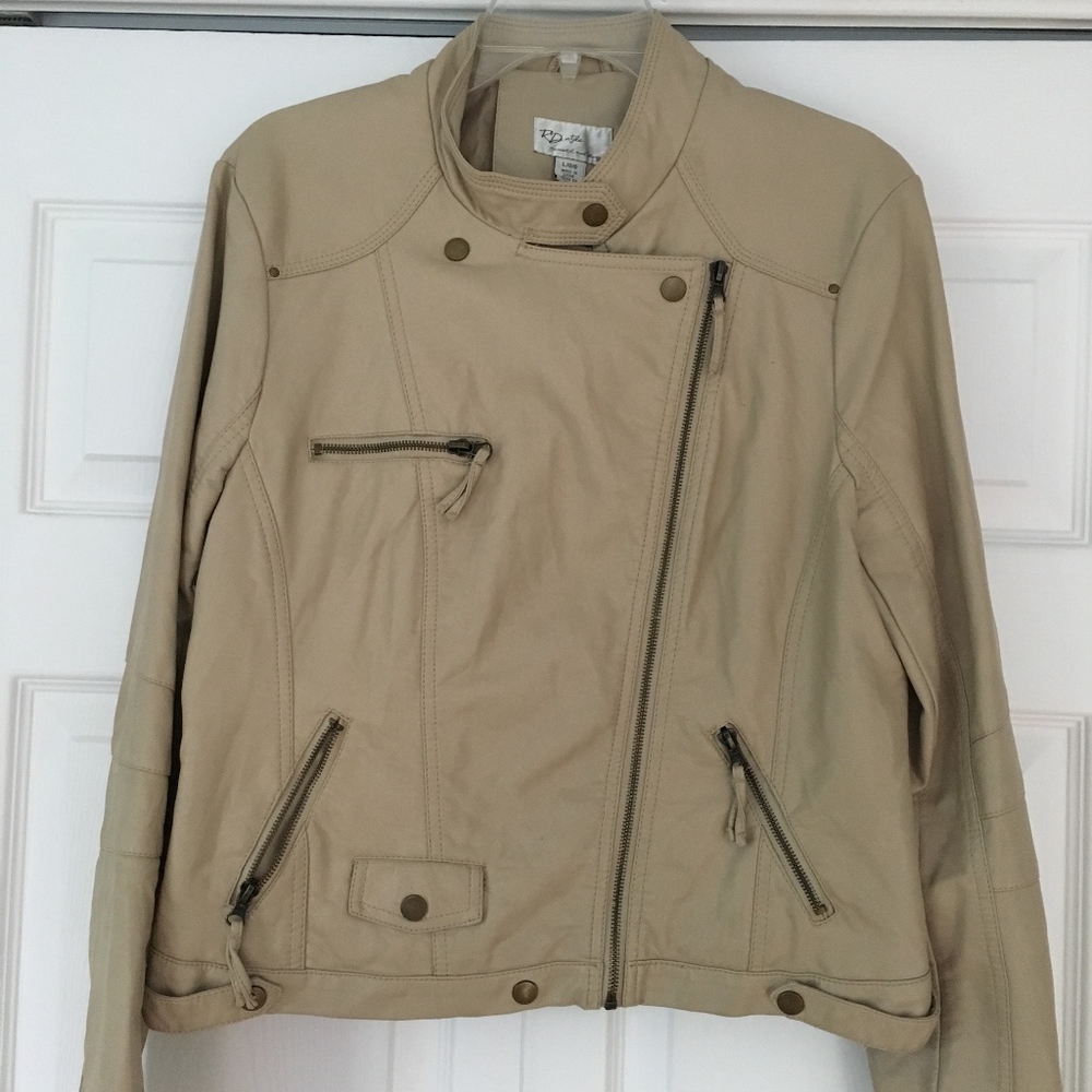 RD Style | Faux Tan Leather Jacket